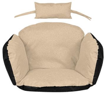 AIO FACTORY Vrtna blazina 112x113 cm iza viseči stola, štorkljino gnezdo, vodootporan bež