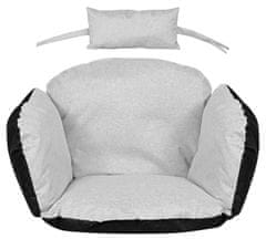 AIO FACTORY Vrtna blazina 112x113 cm za viseči stol, štorkljino gnezdo, vodootporna, svijetlo siva