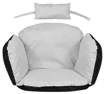 AIO FACTORY Vrtna blazina 112x113 cm za viseči stol, štorkljino gnezdo, vodootporna, svijetlo siva