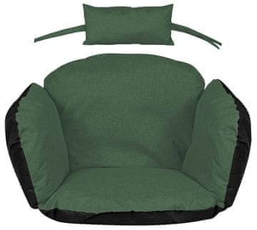 AIO FACTORY Vrtna blazina 112x113 cm za viseči stol, štorkljino gnezdo, vodootporna zelena