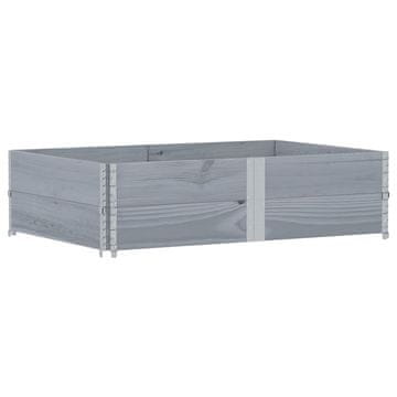Vidaxl Okviri za palete 2 kom sivi 150x100 cm od masivne borovine
