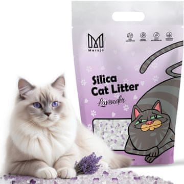 Mersjo Silikonski pijesak za mačke s lavandom Mersjo Lavender 3,8L