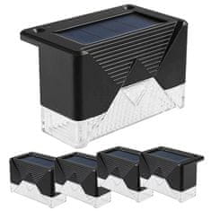 Verkgroup Postavite 4 LED svjetiljke solarne ograde hladno bijeli IP65