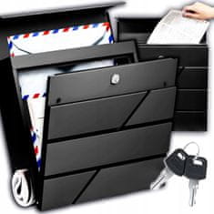 Dexxer Moderan vodootporan poštanski sandučić s otvorom za novine crni X4