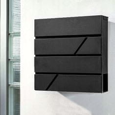 Dexxer Moderan vodootporan poštanski sandučić s otvorom za novine crni X4