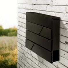 Dexxer Moderan vodootporan poštanski sandučić s otvorom za novine crni X4