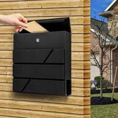 Dexxer Moderan vodootporan poštanski sandučić s otvorom za novine crni X4