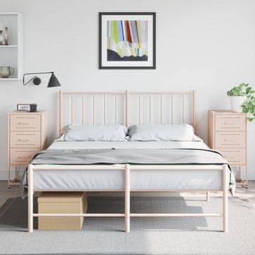 Vidaxl Noćni ormarići, set od 2, ružičasti, 36x39x78 cm, čelik