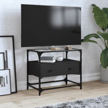 Vidaxl TV ormarić sa staklenom pločom crni 60x35x51 cm
