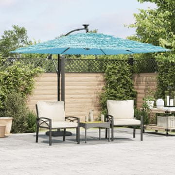 Vidaxl Vrtni suncobran s čeličnim stupom plavi 269x269x235 cm