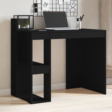 Vidaxl Radni stol, crni, 103,5 x 56,5 x 94 cm, materijal na bazi drva