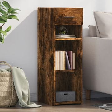 Vidaxl Komoda s ladicama, dimljeni hrast, 30x42,5x93 cm, materijal na bazi drva