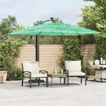 Vidaxl Vrtni suncobran s čeličnim stupom zeleni 246x246x230 cm