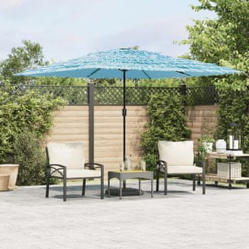 Vidaxl Vrtni suncobran s čeličnim stupom plavi 290x290x238 cm