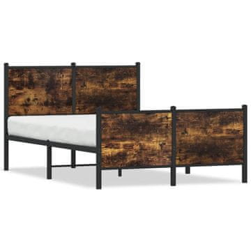 Vidaxl Metalni okvir kreveta bez madraca dimljeni hrast 120x200 cm