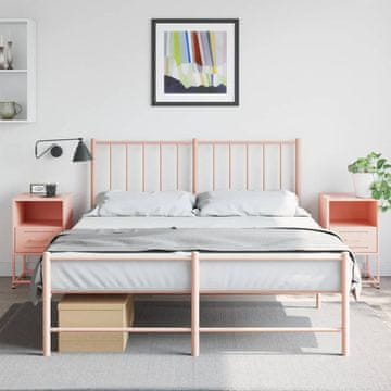 Vidaxl Noćni ormarići, set od 2, ružičasti, 36x39x60,5 cm, čelik