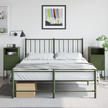 Vidaxl Noćni ormarići, set od 2, maslinasto zelena, 36x39x78 cm, čelik