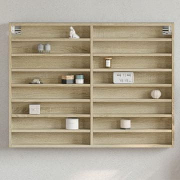 Vidaxl Vitrina, Sonoma hrast, 100x8,5x75 cm, Materijal na bazi drveta