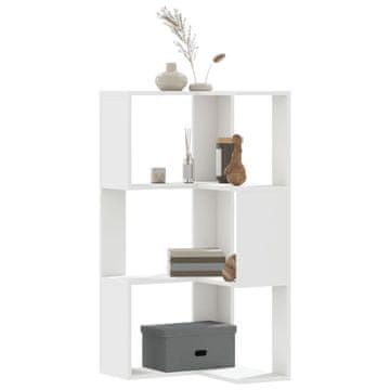 Vidaxl Kutna polica s 3 razine, bijela, 50x50x102 cm