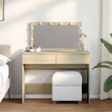 Vidaxl Toaletni stolić s LED svjetlima, hrast sonoma, 100x40x120 cm