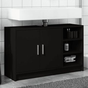 Vidaxl Ormarić za umivaonik crni 90x29x55 cm