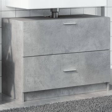 Vidaxl Ormarić za umivaonik, betonsko-sivi, 78x37x59 cm