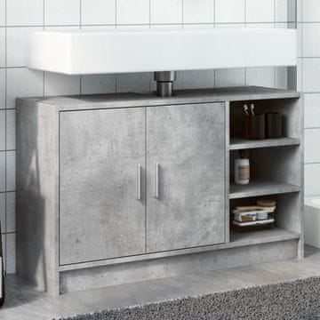 Vidaxl Ormarić za umivaonik, betonsko-sivi, 90x29x55 cm