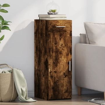 Vidaxl Komoda s ladicama, dimljeni hrast, 30x42,5x93 cm, materijal na bazi drva