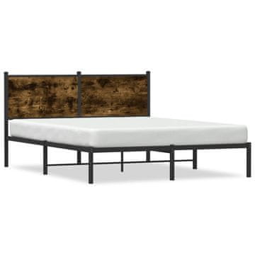 Vidaxl Metalni okvir kreveta bez madraca dimljeni hrast 140x190 cm