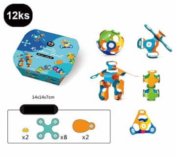 Magnetic Tiles Magnetni set za gradnju Flexy - 12 komada