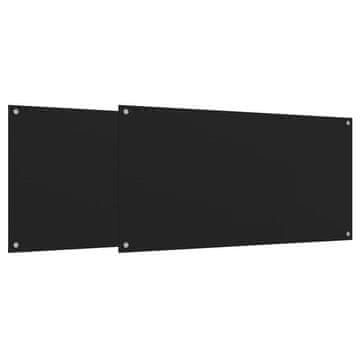 Vidaxl Kuhinjske zaštite od prskanja 2 kom crne 80 x 50 cm staklene