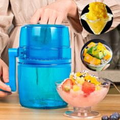 HOME & MARKER® Drobilica za led ručna, modra, 1,1 l – praktičan ručni drobilec leda za osvježenje | LEDKO