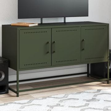 Vidaxl TV stalak maslinasto zelene boje 100,5 x 39 x 60,5 cm čelik