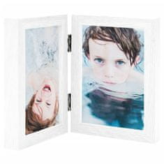 Vidaxl Dvodijelni okvir za fotografije bijeli 2 x (13 x 18 cm)