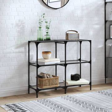 Vidaxl Konzolni stolić s prozirnom staklenom pločom 98x30x81 cm