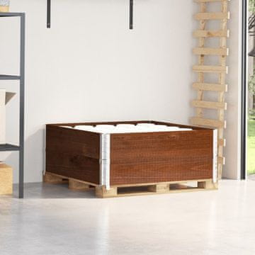 Vidaxl Ograde za palete, 2 kom, smeđe, 100x100 cm, borovina