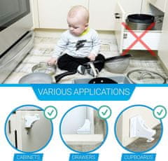 HOME & MARKER® Magnetne sigurnosne brave za ormariće – zaštita za djecu, nevidljive, s magnetnim ključem (4+1) | MAGCLASP