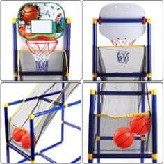 JOJOY® Stojalo za košarku za unutarnju i vanjsku upotrebu, prijenosni obruč (stojalo + napuhljiva lopta + pumpa + 3 mini košarkaške lopte) | DUNKDOME+MINIBALL