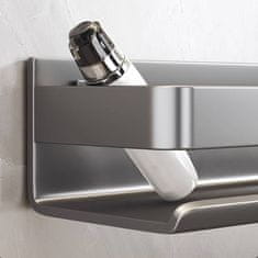 HOME & MARKER® Višenamjenska metalna zidna polica za kupaonicu i kuhinju, otporna na vlagu, bez bušenja (40x8x10 cm) | SHELVIST