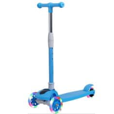 JOJOY® Dječji skuter romobil s LED svjetlima, stabilan i siguran trotinet na tri kotača za djecu od 3 godine | FLASHRIDE, plava