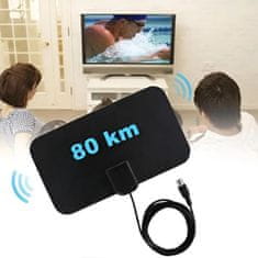 HOME & MARKER® Unutarnja digitalna TV antena s pojačalom signala za DVB-T2 i besplatne HD kanale | SIGNALSURE