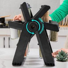 HOME & MARKER® Rotirajući kuhinjski organizator začina s 18 staklenih bočica, kompaktni stalak za začine i začinske biljke | FERRISPICE