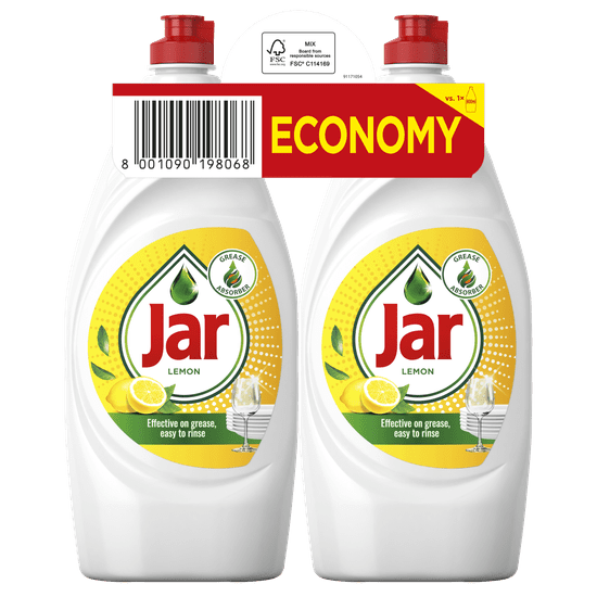 Jar deterdžent za pranje posuđa, limun, 2 x 900 ml