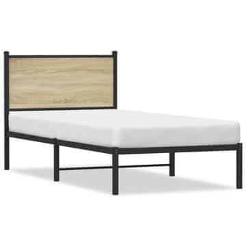 Vidaxl Metalni okvir kreveta, bez madraca, hrast Sonoma, 80x200 cm