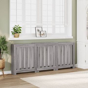 Vidaxl Poklopac za radijator, sivi hrast sonoma, 205 x 21,5 x 83,5 cm