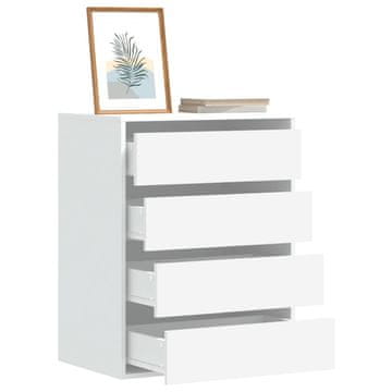 Vidaxl Komoda s ladicama, bijela, 60x41x76 cm, materijal na bazi drva