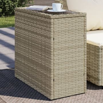 Vidaxl Vrtni stol sa staklenom pločom svijetlosivi 58x27,5x55 cm