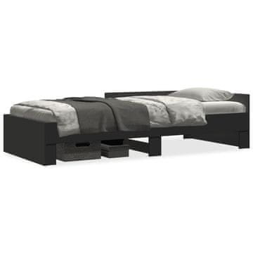 Vidaxl Okvir za krevet Crni 75x190 cm Materijal na bazi drveta