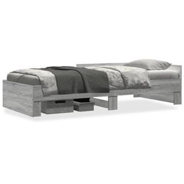 Vidaxl Okvir kreveta, sivi hrast sonoma, 100x200 cm, materijal na bazi drva