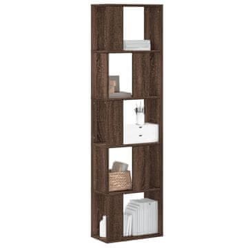 Vidaxl Polica za knjige s 5 razina, smeđa hrastova, 45x23,5x162,5 cm